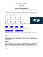 Submit Hand-Written Assignments Only: Design and Analysis of Algorithms Assignment 1 Due: Thursday, April 4, 2019