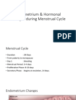 Endometrial and Hormonal Changes During Female Reproductive Cycle