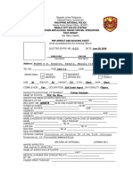 Arrest and Booking Sheet