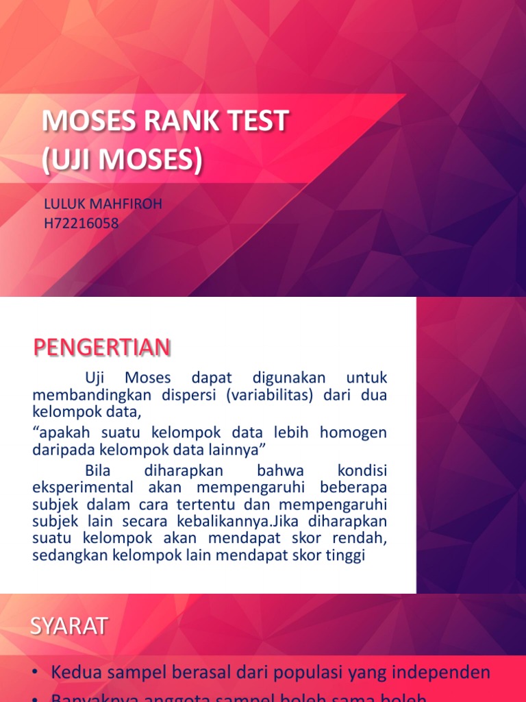 Moses Rank Test | PDF