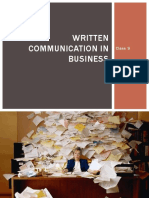 Written Communication in Business: Class 9