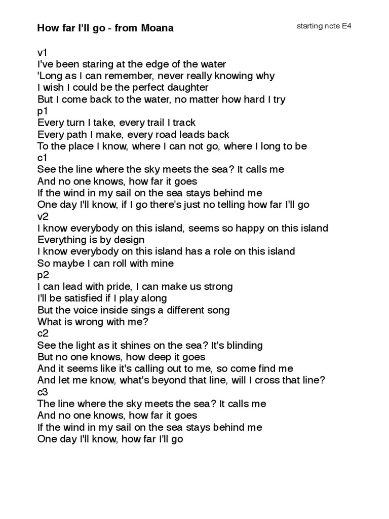 Moana Lyrics moana lyrics