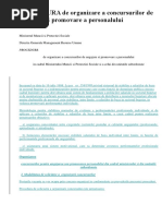 PROCEDURA de Organizare a Concursurilor de Angajare Si Promovare a Personalului