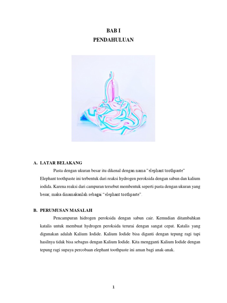 Eksperimen Elephant Toothpaste Sederhana | PDF