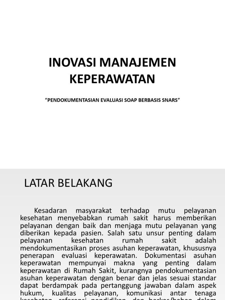 Inovasi Manajemen Keperawatan
