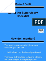 Using The Supervisory Checklist: Module 9 Part B