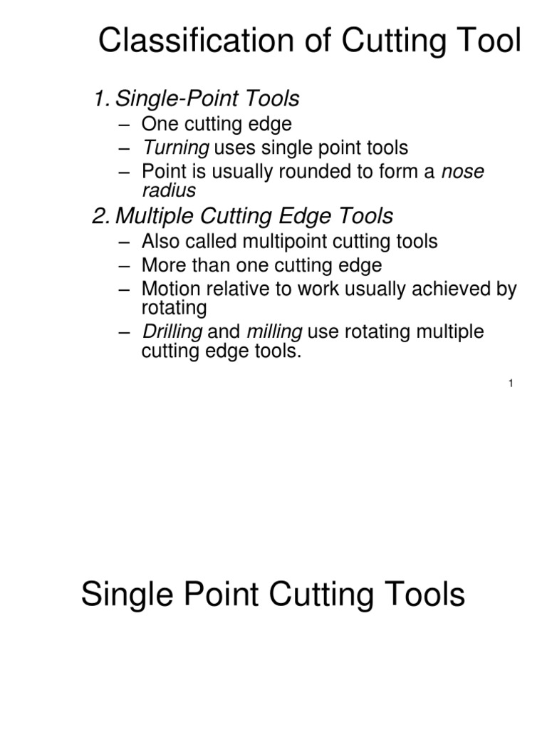 Cutting Tool Classification Overview | PDF