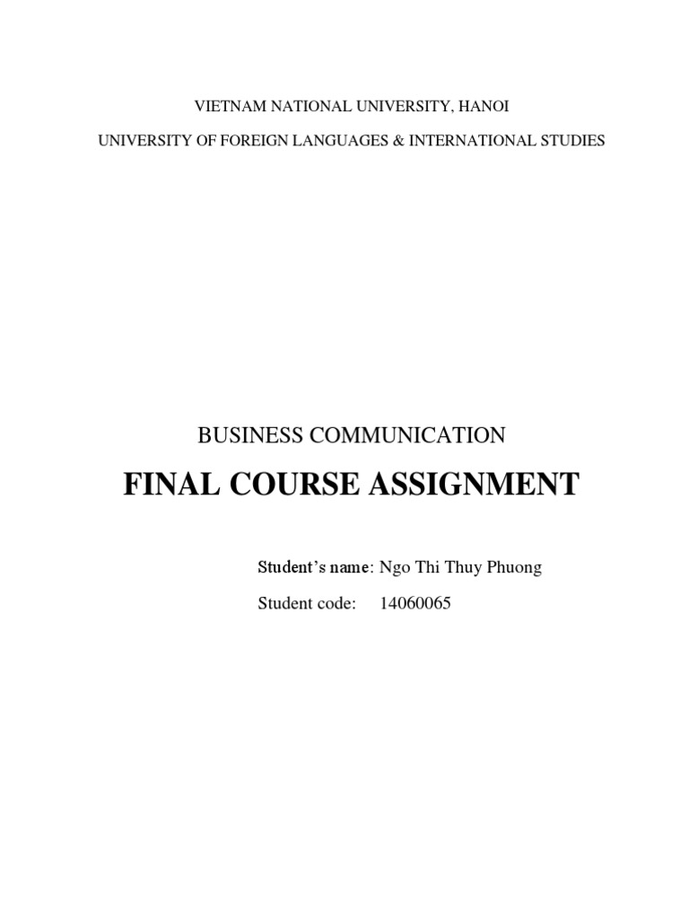 Final Course Assignment: Business Communication | PDF | Nonverbal ...