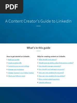 A Content Creator S Guide To Linkedin Compressed Pdf Linked In Internet Privacy