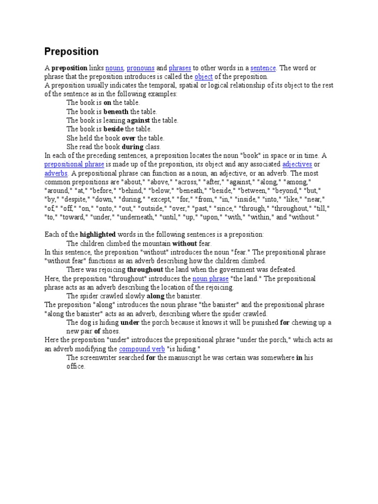 Understanding English Prepositions | PDF