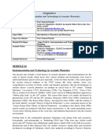 Instrumentation and Technology in Acoustic Phonetics