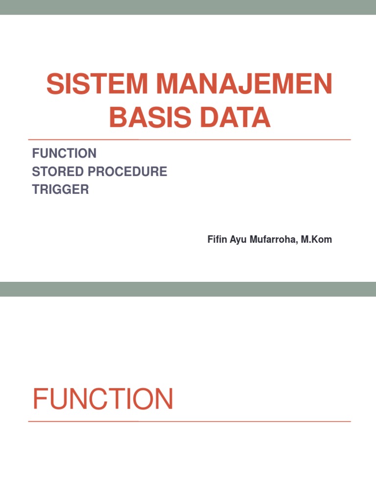Fungsi dan Trigger dalam SQL | PDF