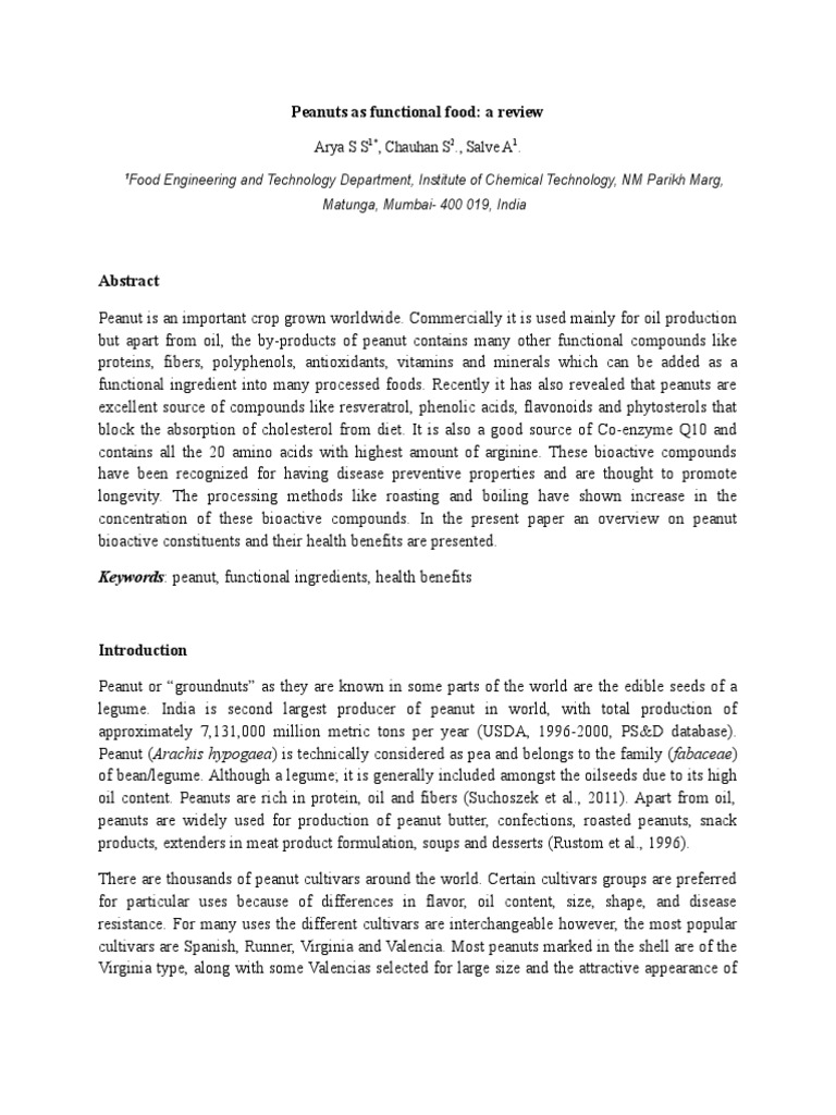 2015 March 11 Peanut Review Download Free PDF Peanuts Glycemic Index