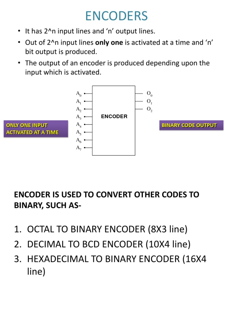 Encoder and Decoder Basics | PDF | Digital Electronics | Arithmetic