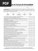Questionário de Crenças de Personalidade