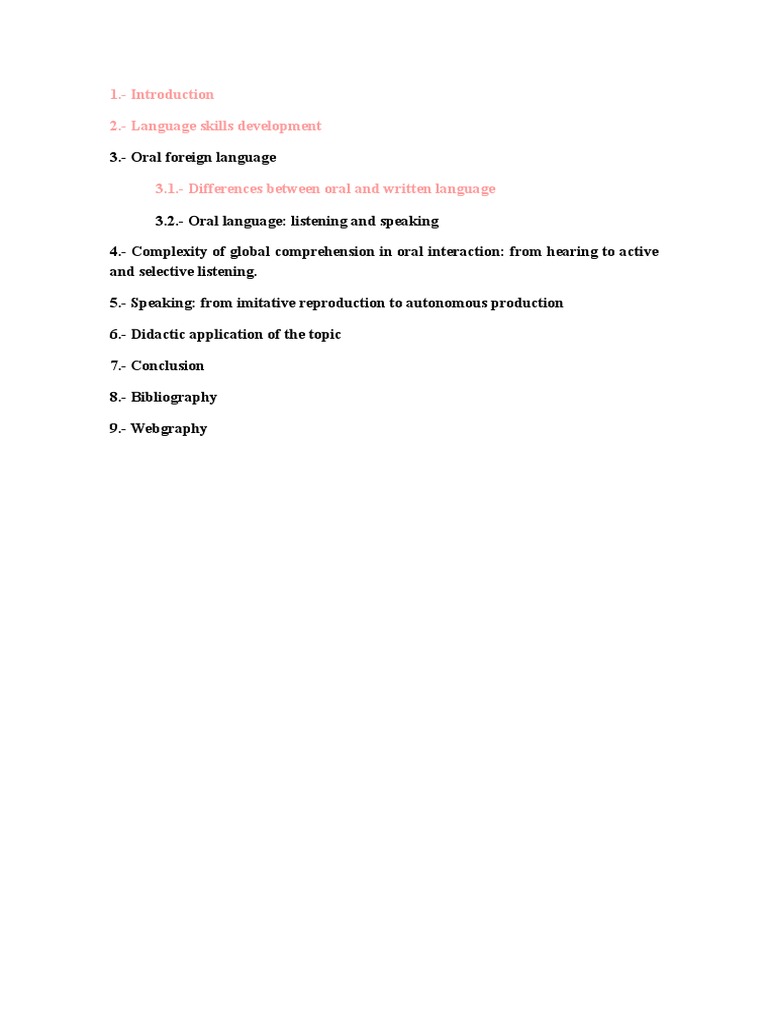 Oral Language Skills Development Guide | PDF