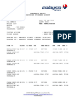 Electronic Ticket Itinerary Receipt