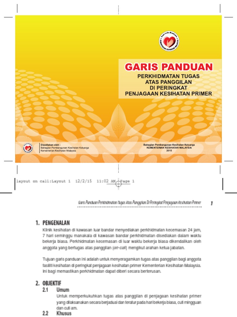 Buku Garis Panduan Perkhidmatan Tugas Atas Panggilan Di 