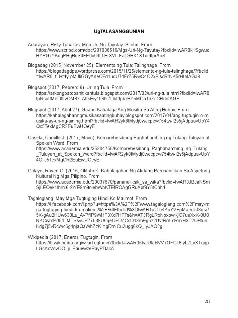 Filipino Literary and Music References | PDF
