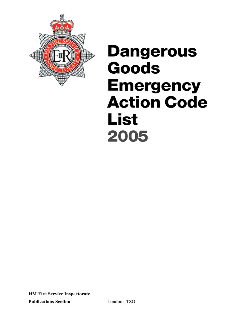 DangerousGoodsEmergencyActionCodeList2005PDF777Kb Id1124860 PDF | PDF ...