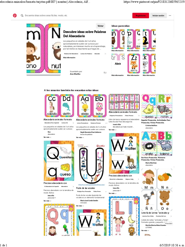 Abecedario Animales PDF | PDF | Educación de la primera infancia | Cambio