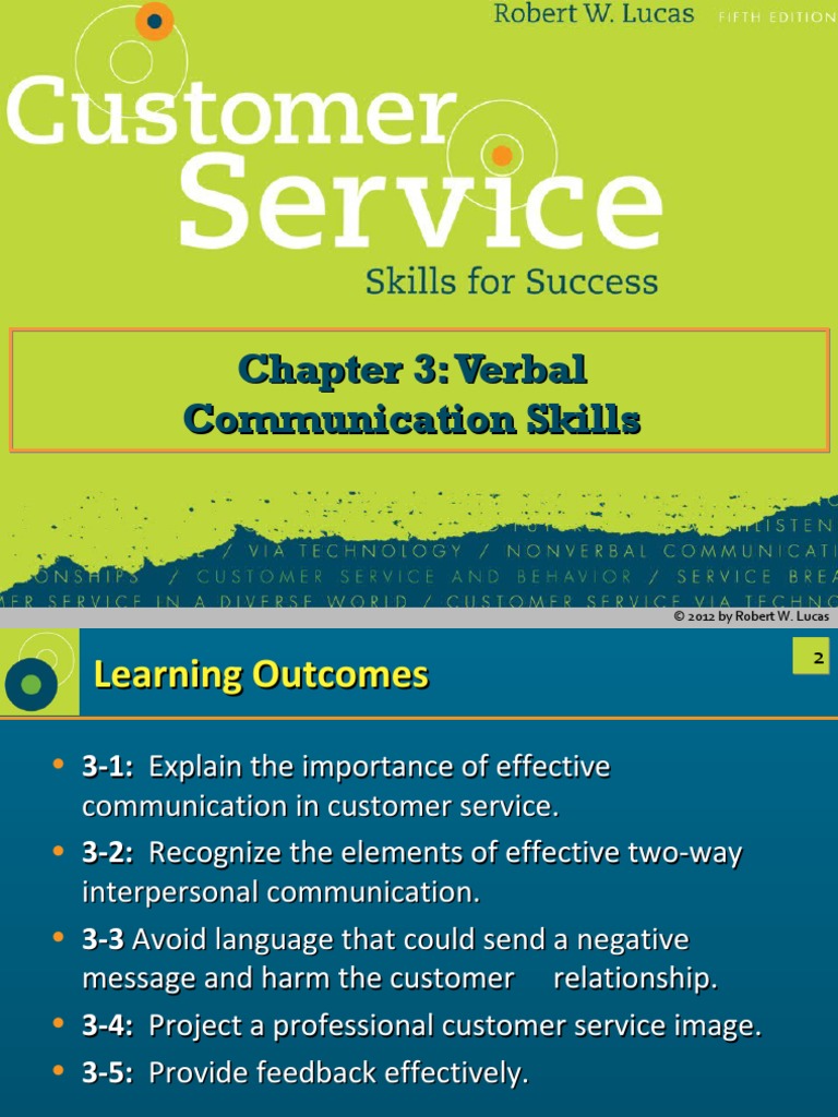 Chapter 3 Verbal Communication Skills PDF Interpersonal