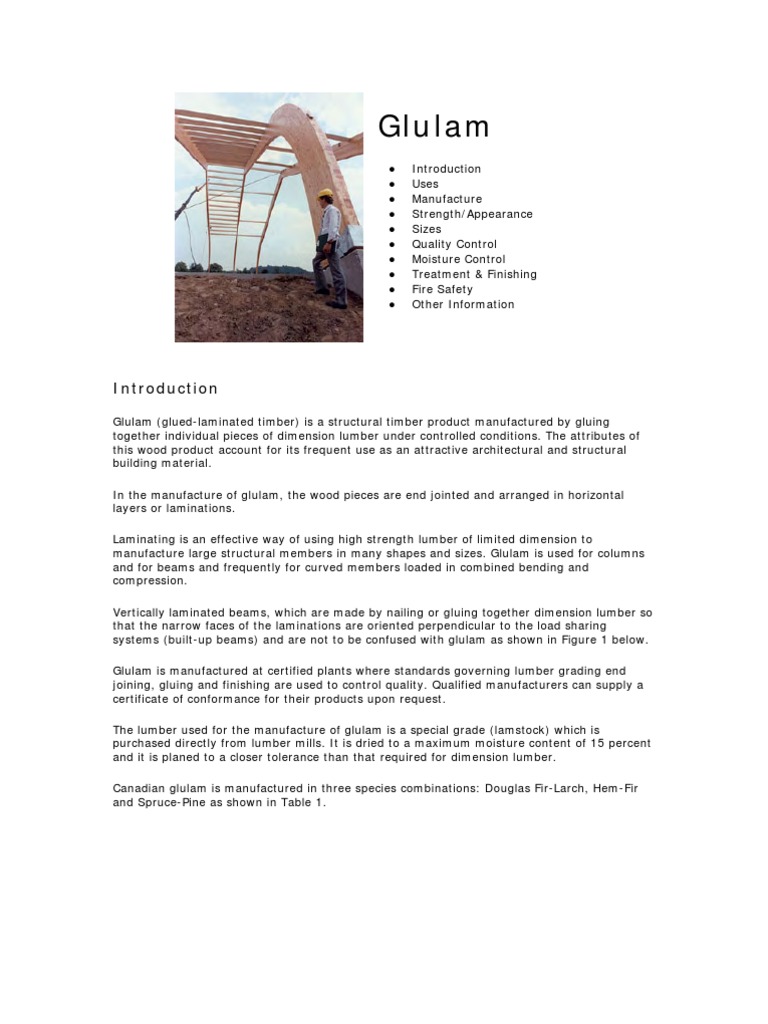 Glulam Lumber Bending