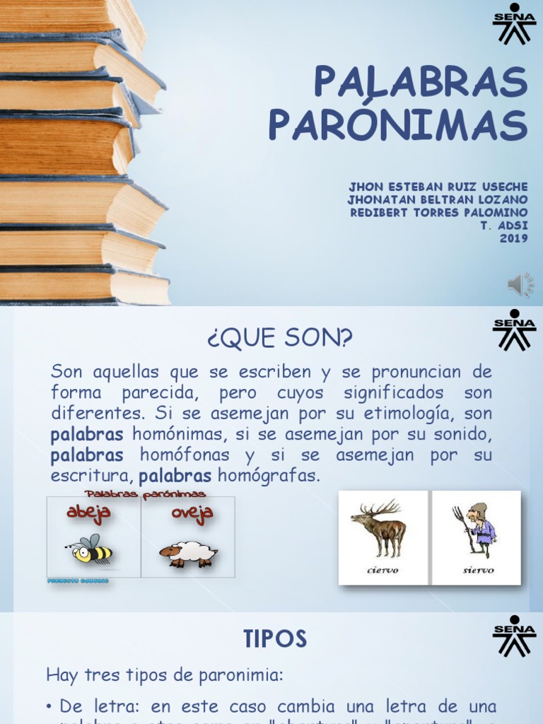 Palabras Parónimas: Definición y Ejemplos | PDF | Lingüística