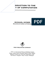 Introcuction To Theory of Computation by Micheal Sipser Ist Ed PDF