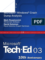 Microsoft Windows Crash Dump Analysis: Mark Russinovich David Solomon