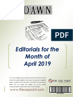 Monthly DAWN Editorials April 2019