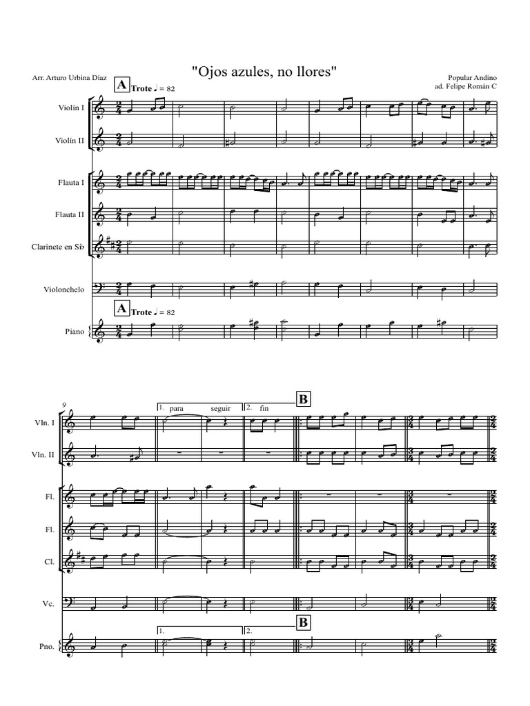 Ojos azules, no llores Partitura y partes.pdf Tecnología musical