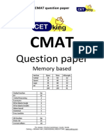 CMAT 2017 Question Paper Memory Based PDF