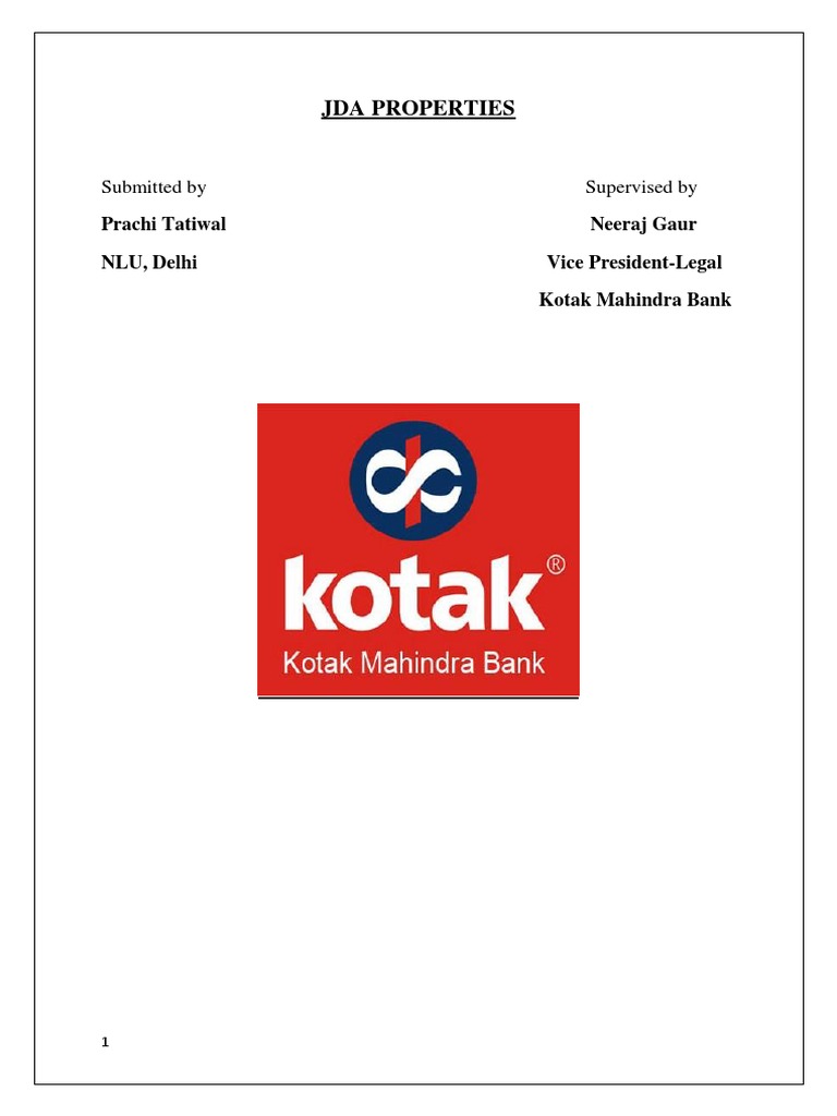 JDA Properties Submitted by Supervised by PDF Lease Mortgage Law