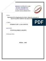 Importancia de La Organización de Un Buen Sistema de Costos para El Logro de La Gestión Contable de Una Empresa Industrial