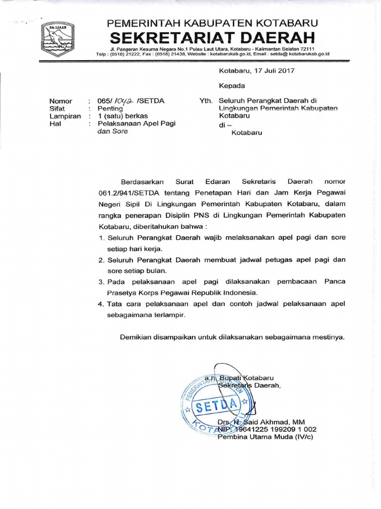 Pelaksanaan Apel Pagi Dan Sore Pdf
