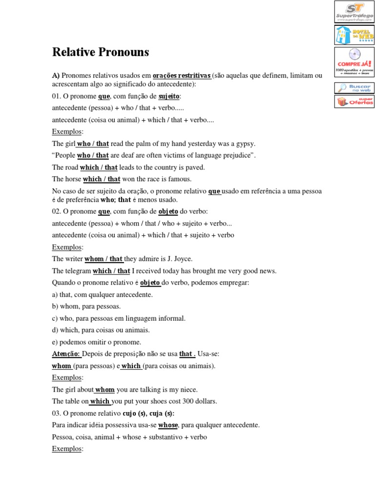 Pronomes Relativos - Me Salva! Resumos e Apostilas