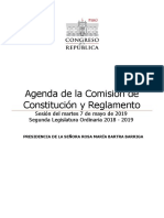 Agenda de Comisión de Constitución (7 de Mayo)