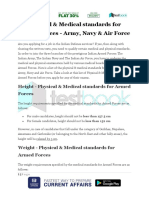 Physical Medical Standards For Armed Forces Army Navy Air Force