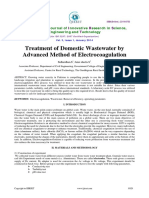 Treatment of Domestic Wastewater by Advanced Method of Electrocoagulation