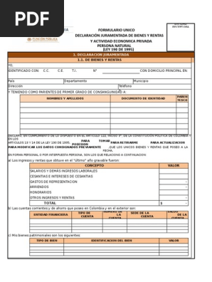 Formato declaración de bienes y rentas 2020 pdf