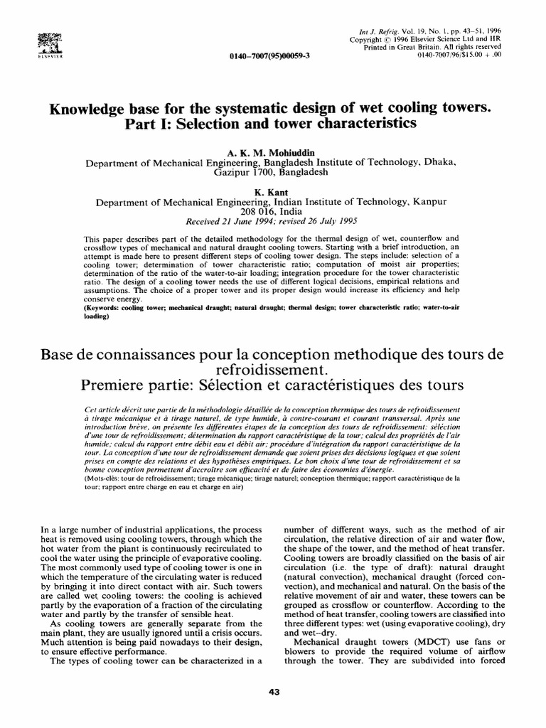 Cooling Tower Design Part I PDF | PDF | Heat Transfer | Heat