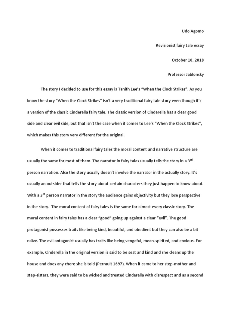 When The Clock Strikes Essay Final Draft PDF Cinderella Stepfamily