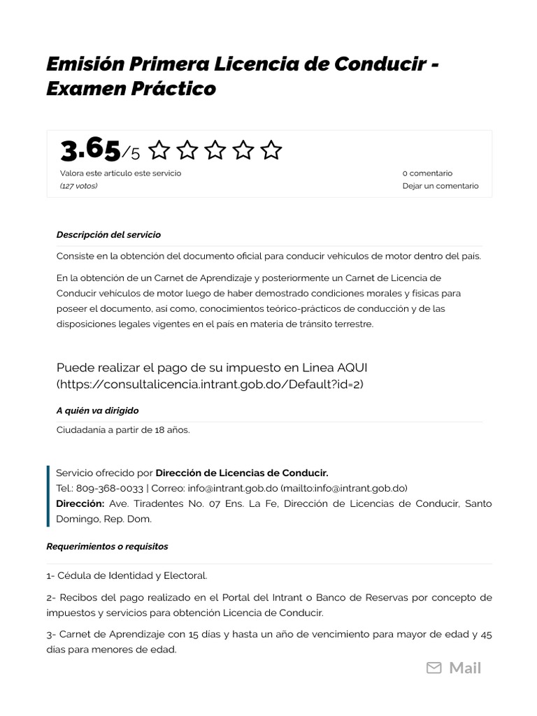 Instituto Nacional de Tránsito y Transporte Terrestre - INTRANT ...