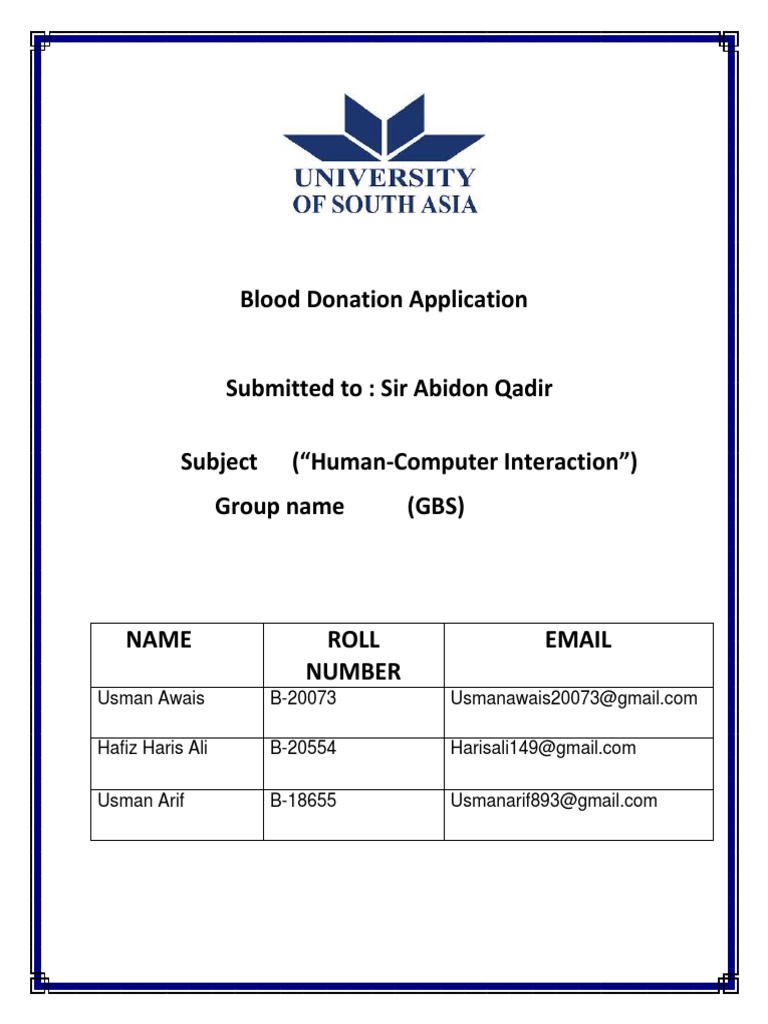 Hci Final Project Pdf Blood Donation Blood Transfusion