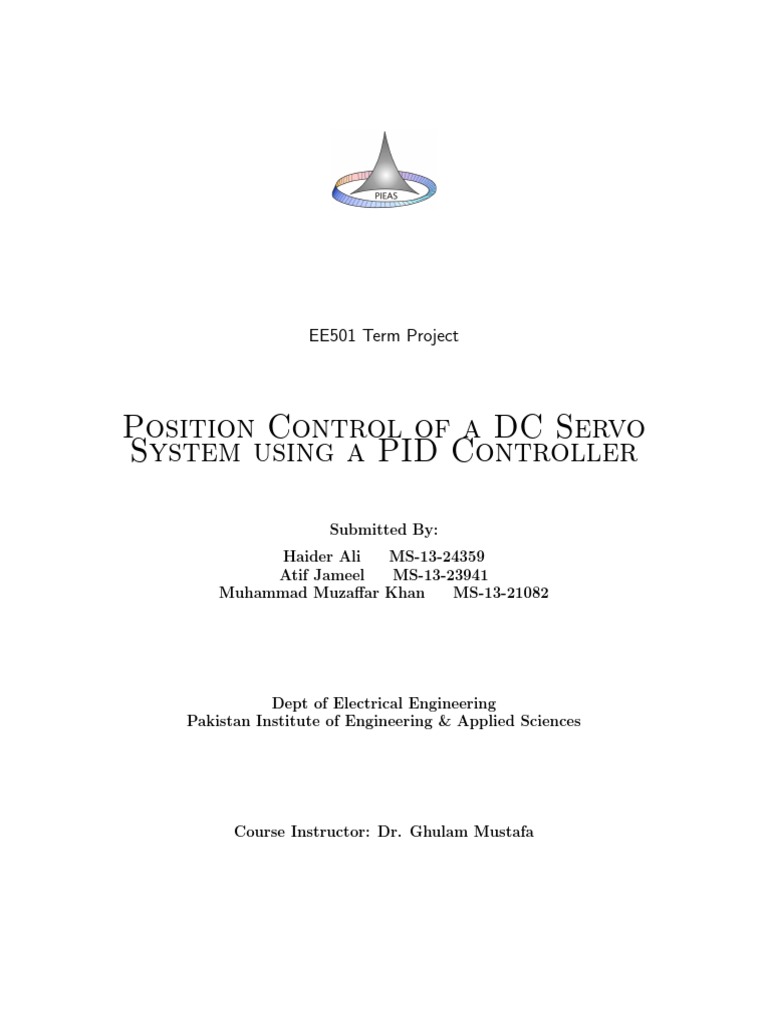 PID Control for DC Servo Motor Position | PDF | Control Theory ...