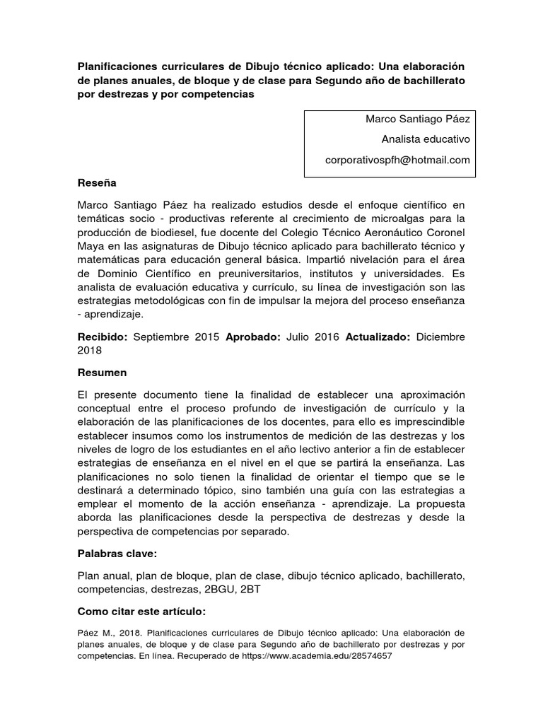 2 BT Plan - Anual - Bloque - y - Clase - Destrezas - y - Co | PDF ...