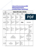 NUST School of Mechanical & Manufacturing Engineering (SMME) BE Mechanical Engineering Programme Time Table For The Holy Month of Ramadan - Spring 2019 Semester