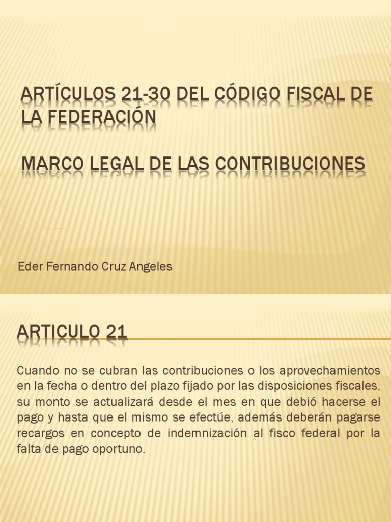 Artículos 21-30 del Código Fiscal | PDF | Impuesto sobre la renta ...