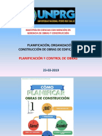 Clase PLANIFICACIÓN Y CONTROL DE OBRAS 